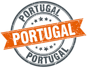 Fototapeta premium Portugal red round grunge vintage ribbon stamp