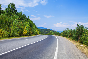 Fototapeta premium road in mountain forest