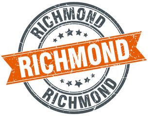 Richmond red round grunge vintage ribbon stamp