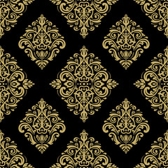 Oriental vector golden classic pattern. Seamless abstract background