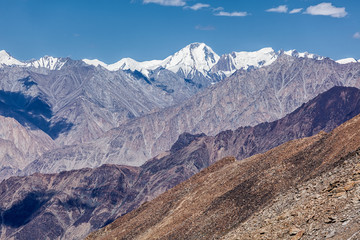 Karakorum Range mountains in Himalayas
