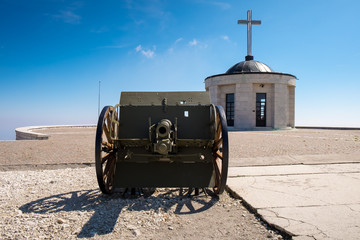 A cannon on Monte Grappa first world war memorial, Italy.