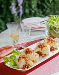 Grilled whitefish picnic.