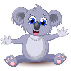 Naklejka premium happy koala cartoon for you design