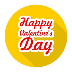 Happy Valentine's day icon with long shadow