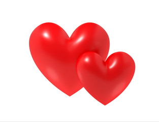 Obraz na płótnie Canvas 3D hearts symbol