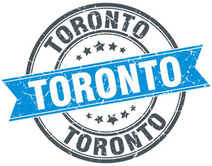 Fototapeta premium Toronto blue round grunge vintage ribbon stamp