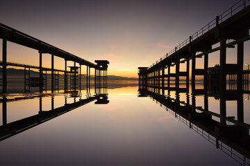 beautiful bridge in Bangkok, Thailand . landscape view bridge .
