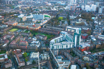 LONDON, UK - JANUARY 27, 2015: City of London at sunset and first nights lights