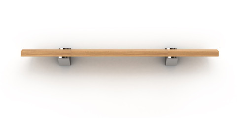 wooden shelve isolated on white