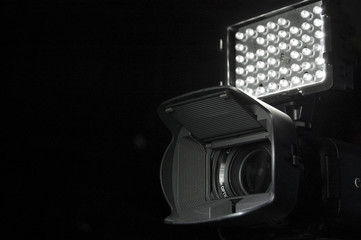 camera in dark with light