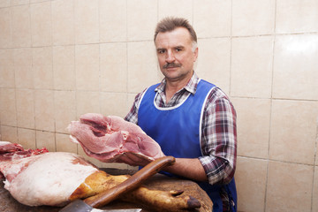 Mature  butcher