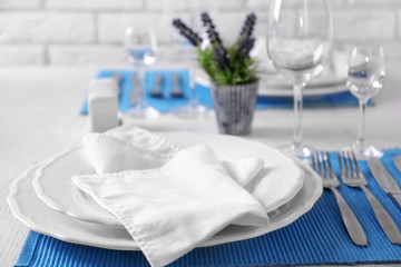 Beautiful table setting, close up
