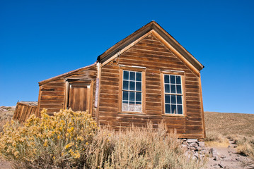 Fototapeta na wymiar Abandoned Home at Bodie Historic State Park, an Old West Ghost Town