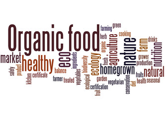 Organic food, word cloud concept