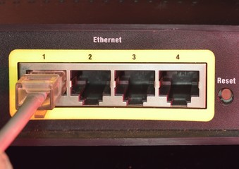 rj45 connected to socket in router