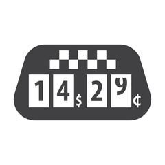meter taxi black simple icon on white background for web © pandavector