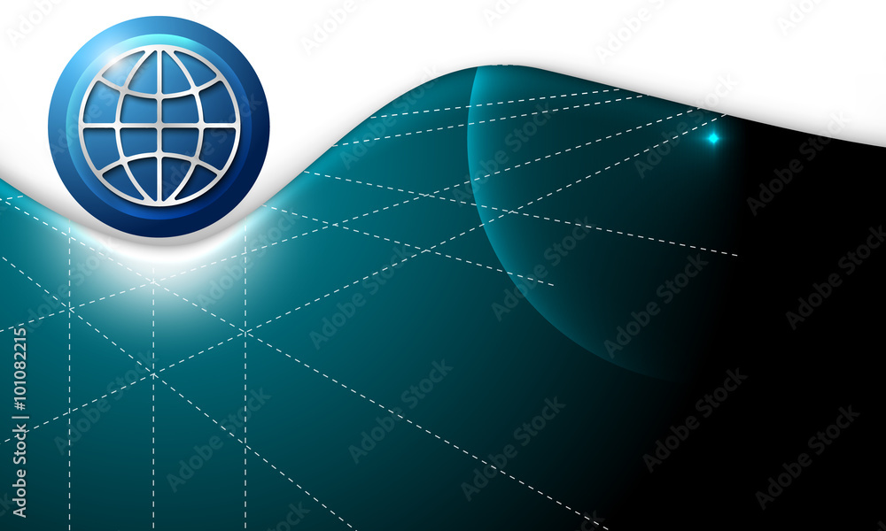 Poster vector abstract background with silver globe symbol
