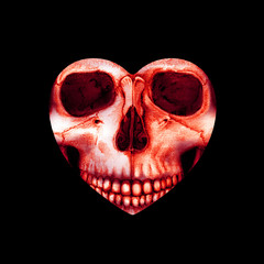 valentine scary red skull in heart