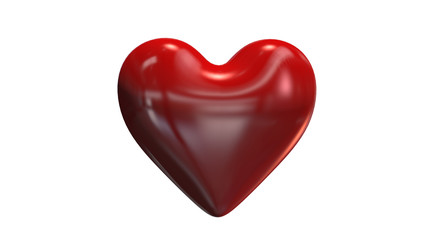Fototapeta premium Red Heart, Valentine's Day symbol isolated on white background