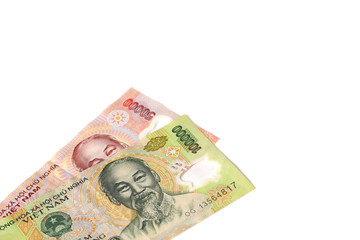Stock Photo:.Vietnamese currency Dong banknotes.