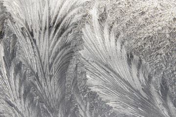 abstract pattern on glass in a frost