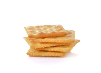 Saltine cracker  on white background
