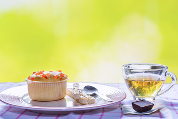 Fruit filling cupcake