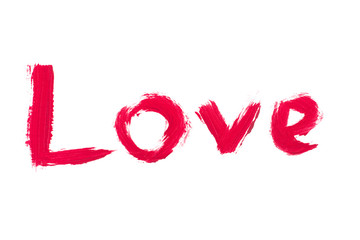 Handwritten Love. Valentines Day Card Calligraphy. Hand Painted script