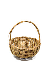 Fototapeta premium wicker basket isolated on white background