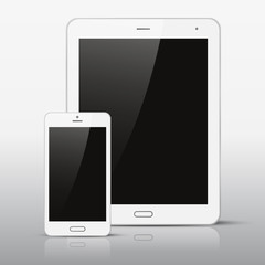 White  mobile phone and tablet PC template