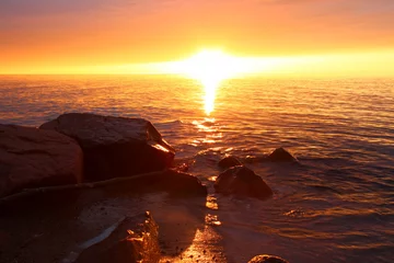 Foto auf Alu-Dibond Michigan Vacation Beach Sunset © Wirepec