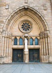 Fototapeta na wymiar Notre-Dame Cathedral, Luxembourg is the Roman Catholic Cathedral