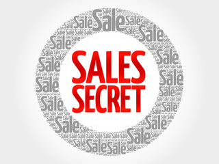 Sales Secret words cloud, business concept background