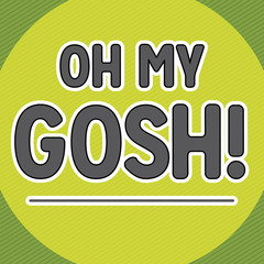 Oh My Gosh or God Typography with Neon Diagonal Pattern Background