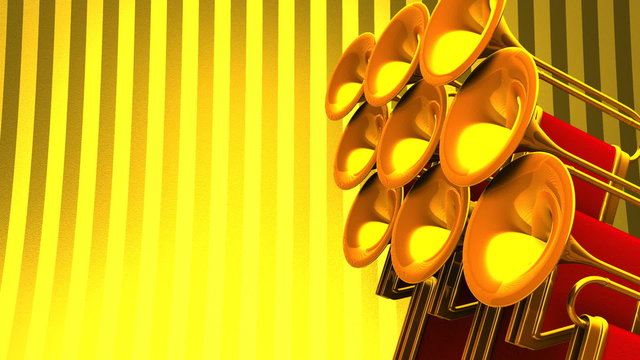 Fanfare On Gold Text Space
