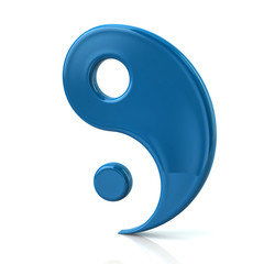 Blue ying yang symbol of harmony and balance