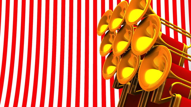 Fanfare On Red White Text Space