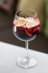 glass of sangria spanish red wine cocktail drink