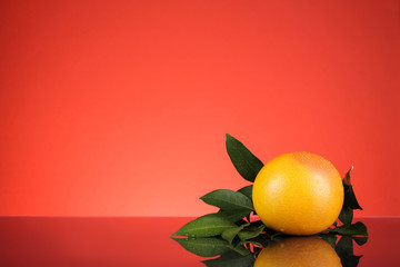 orange with red background