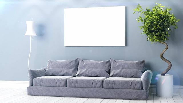 beautiful living room 3D render