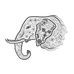 Elephant head doodle