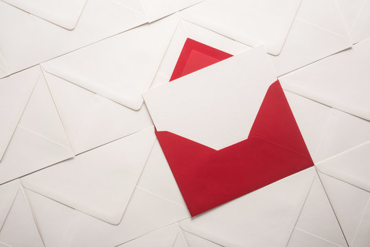  Red and white envelopes 
