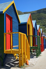 St. James Beach Strandhütten. Kapstadt 