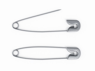 Open and closed safety pins