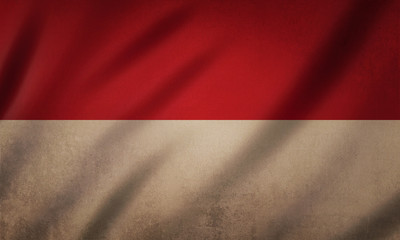 Flag of Indonesia, old  texture  vintage background 