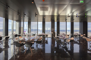 interior of Vienna contemporary restaurant in sky