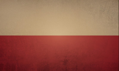 Flag of Poland, old  texture  vintage background
