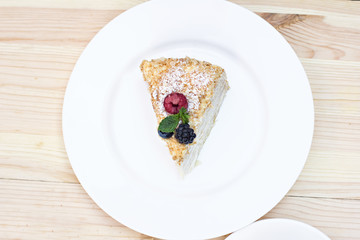 Napoleon cake with berries