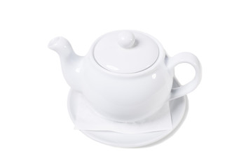 White ceramic tea pot.